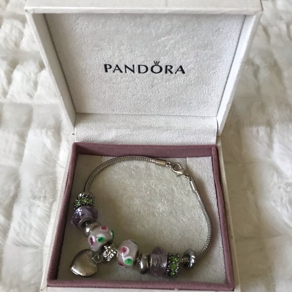 Vintage  Pandora bracelet 12 Charms💕💕in originalbox. Can use charm separately - Picture 2 of 7